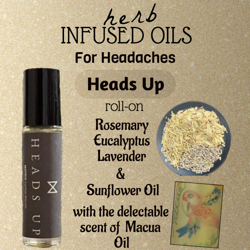 Heads Up Herb Infused Oil 10ml  Steel Roller Ball